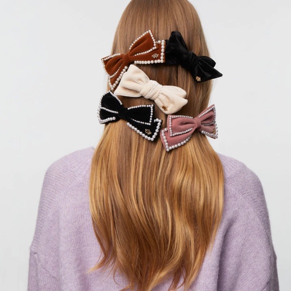 LELE SADOUGHI Black Velvet Ribbon Bow Tie Barrette main image 6